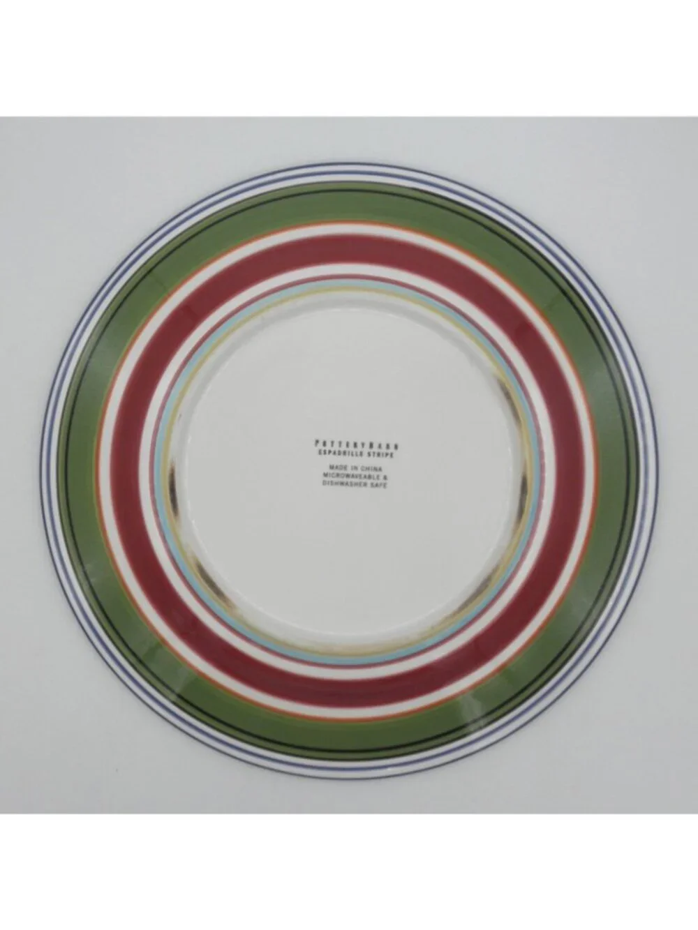 Espadrille Stripe by Pottery Barn 12-3/8 In. Dinner Plate Set of 4 Code: PBAESS